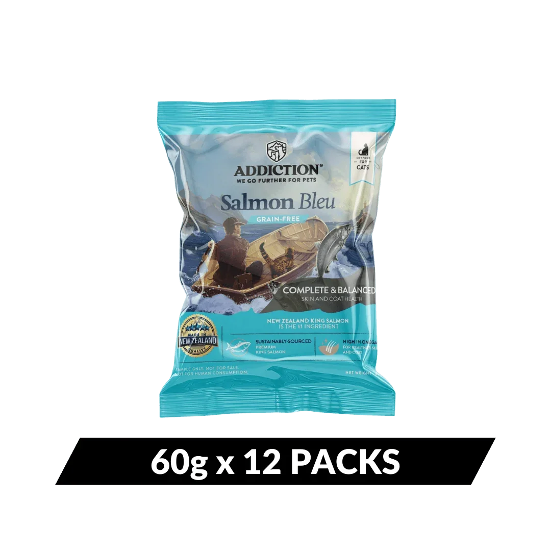 ADDICTION Salmon Bleu grain-free dry cat food pouch, 60 g x 12 packs
