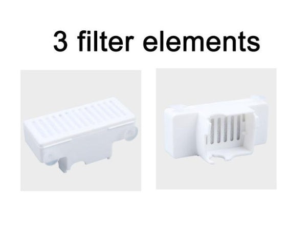 Three white filter elements for automatic pet water dispenser