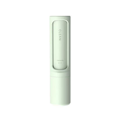 Mint green lint roller brush device with textured roller head