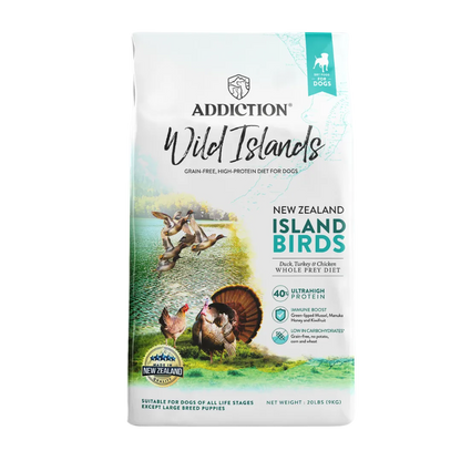 Premium dry dog food bag, New Zealand Island Birds with Duck, Turkey & Chicken