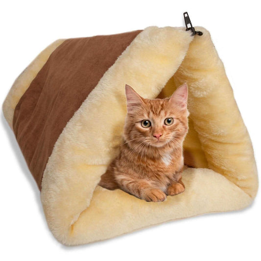 2-in-1 Pet Tunnel Fleece Bed for Cats & Dogs - The Pampered Paw