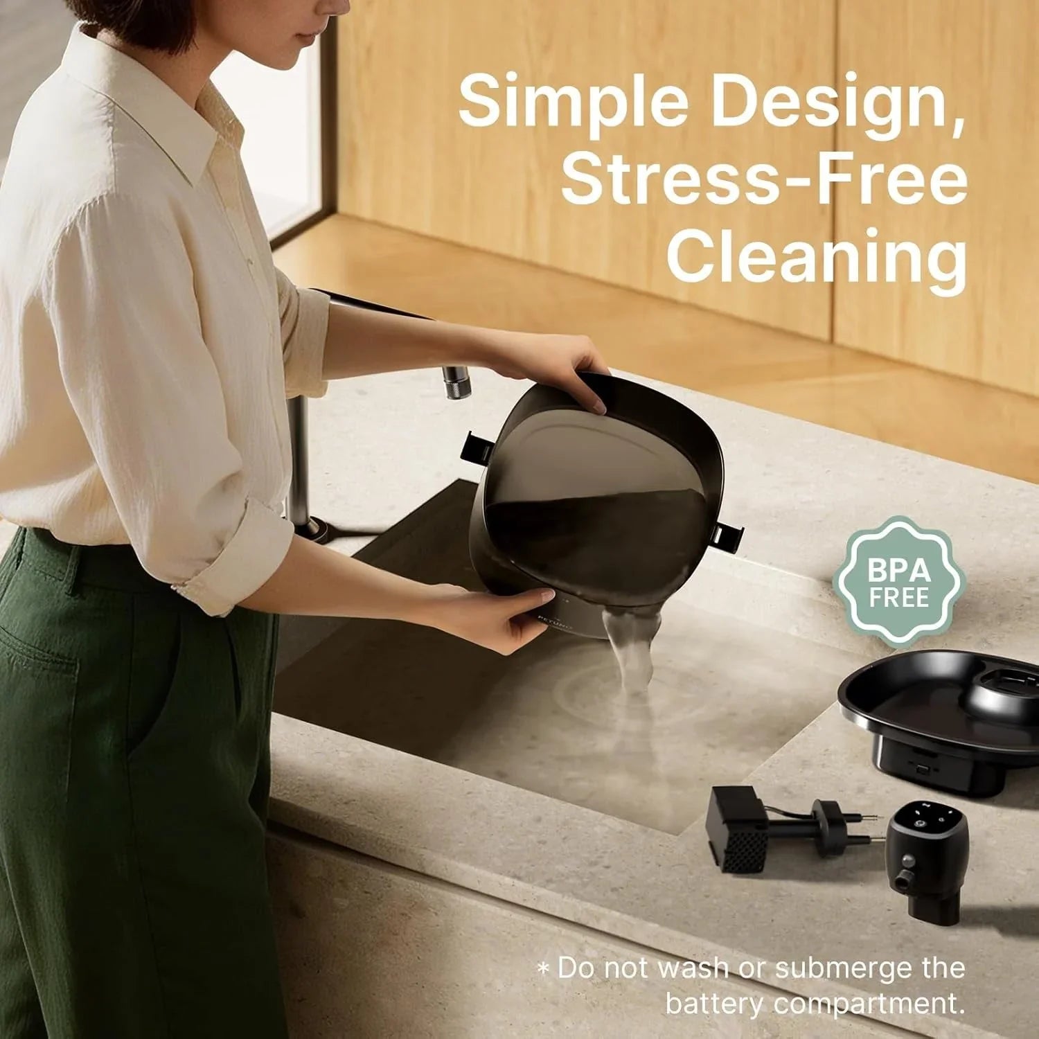 Easy-to-clean BPA-free pet water fountain with simple design for stress-free maintenance