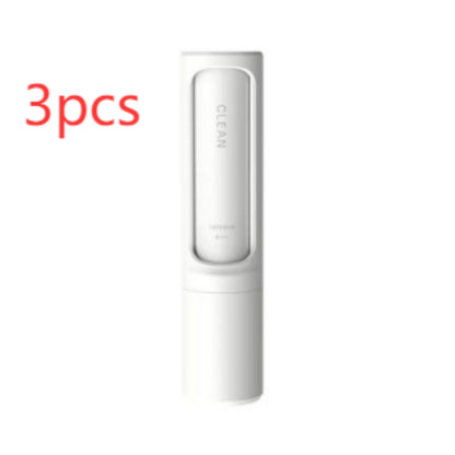 2-in-1 pet hair remover and lint roller, white 3-piece set