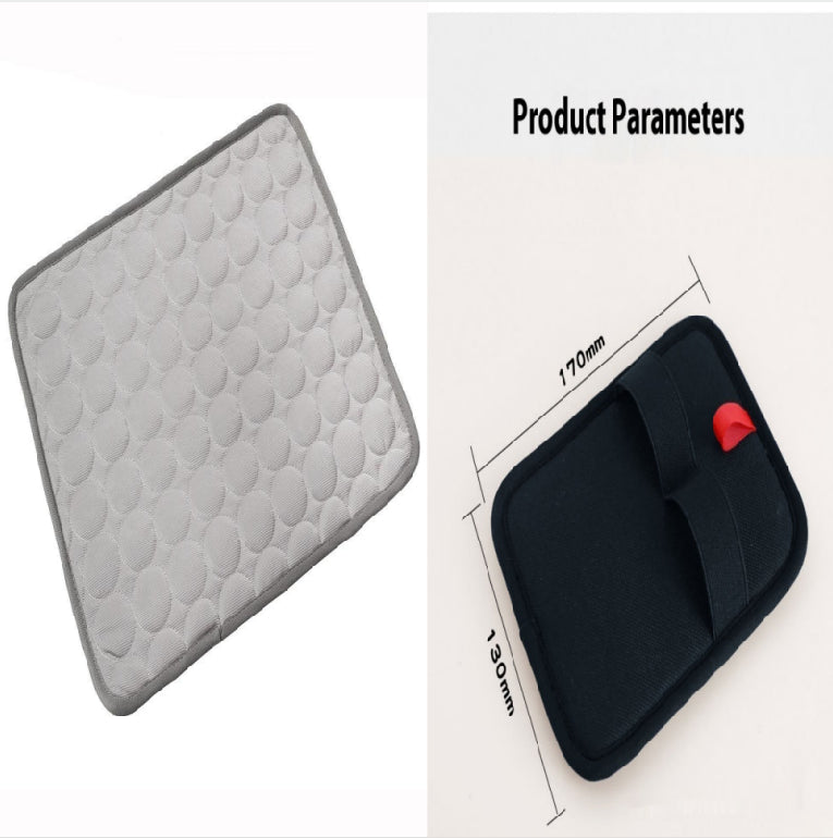Light gray pet cooling mat with raised bubble pattern
