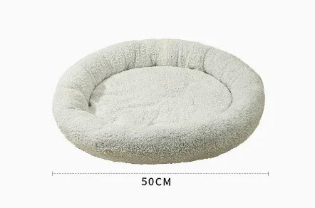 Soft 50cm round pet bed for cats and dogs, cozy plush design for comfortable napping