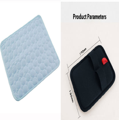 Light blue pet cooling mat with raised bubble texture