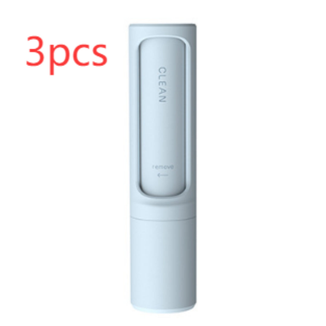 2-in-1 pet hair remover and lint roller, light blue 3-piece set