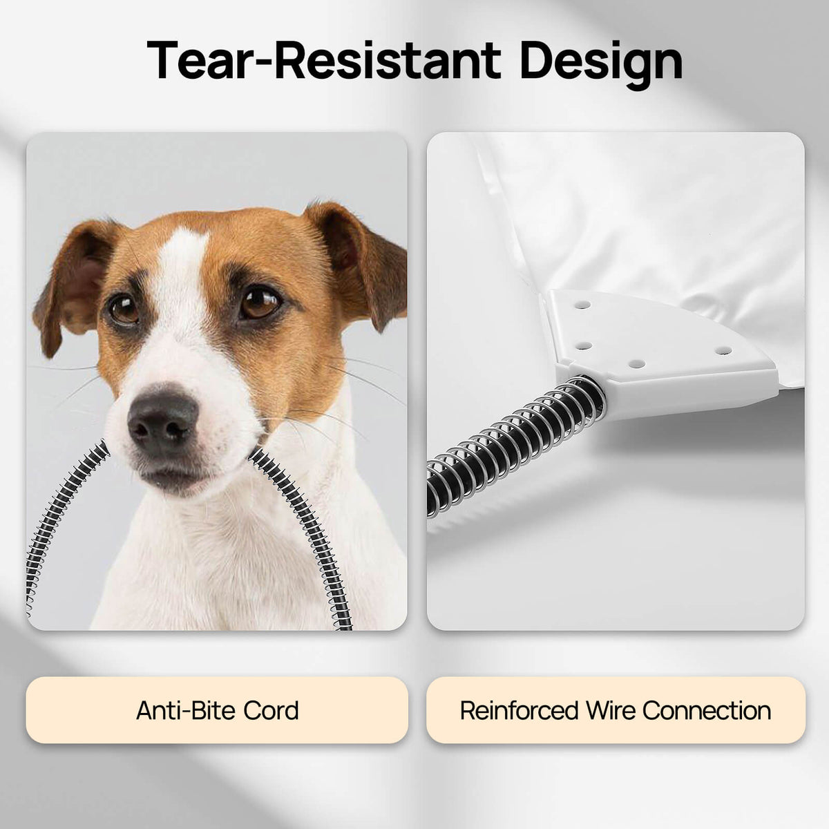 Outdoor pet heating pad tear-resistant design with anti-bite cord and reinforced wire connection