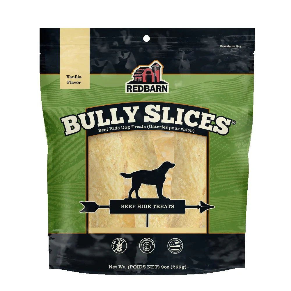 Redbarn Bully Slices Vanilla Flavor Beef Hide Dog Treats for Healthy Pet Snacking