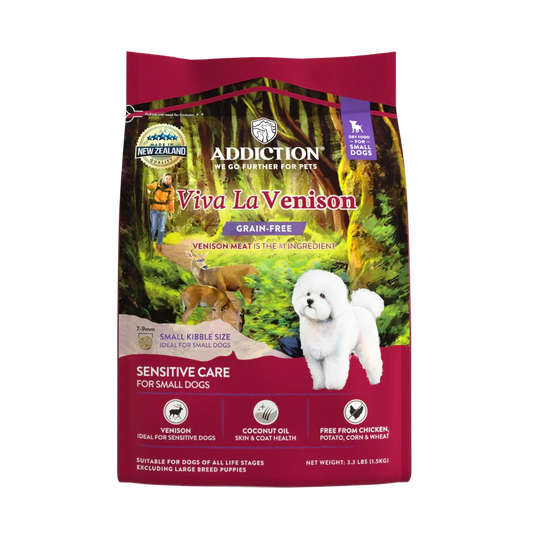Grain-free venison dry dog food bag for small breeds, Viva La Venison