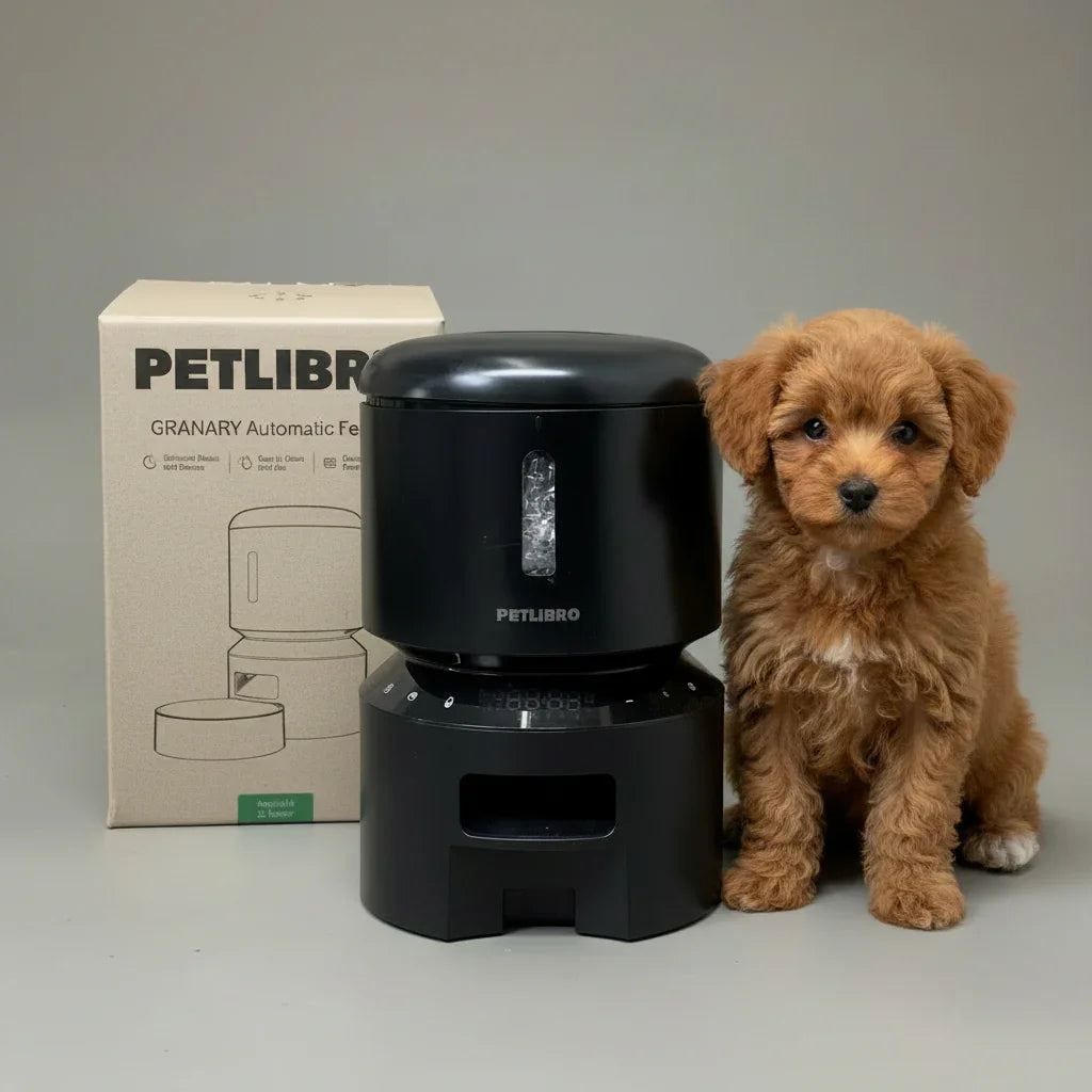 PETLIBRO automatic dog feeder with puppy, granary pet food dispenser for healthy feeding routines