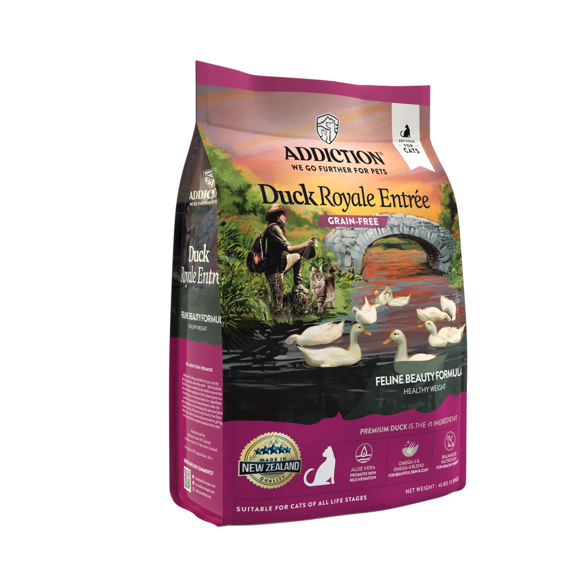 Grain-free Duck Royale Entrée cat food, premium duck ingredient, feline beauty formula for healthy weight
