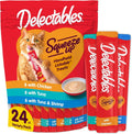 Cat treat variety pack with Delectables Squeeze Up creamy puree lickable tubes