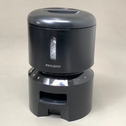 Black PETLIBRO automatic feeder with lid and front base access window