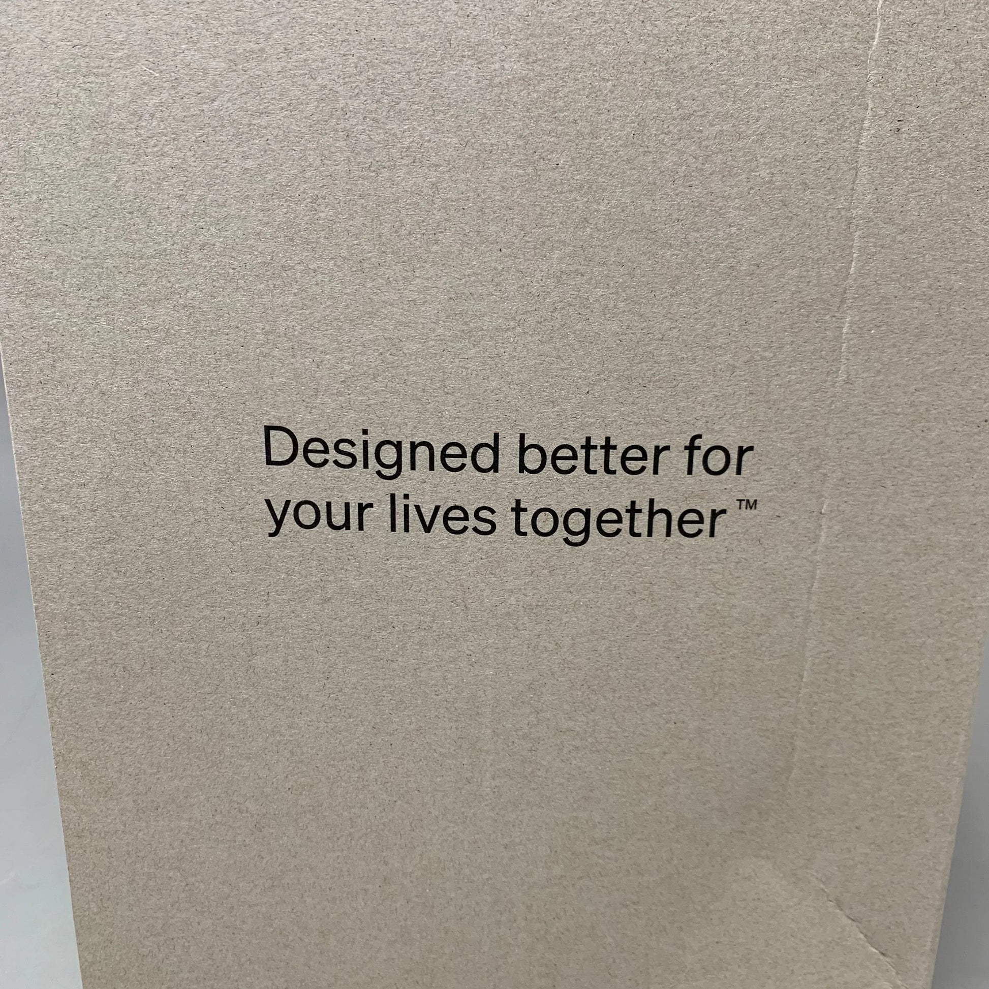 Automatic cat feeder box with printed slogan text