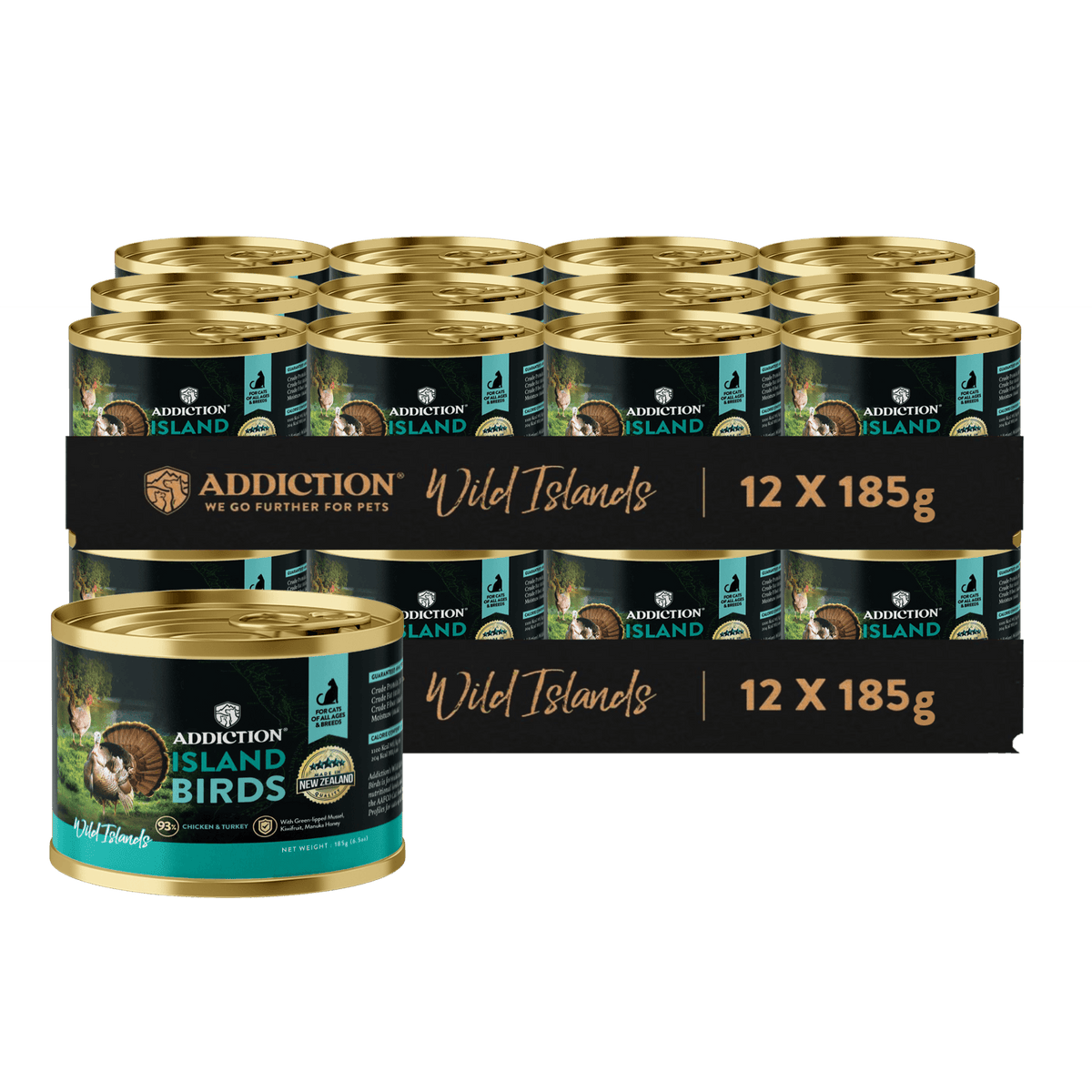 Canned cat food multipack, Wild Islands chicken & turkey, 12x185g cans