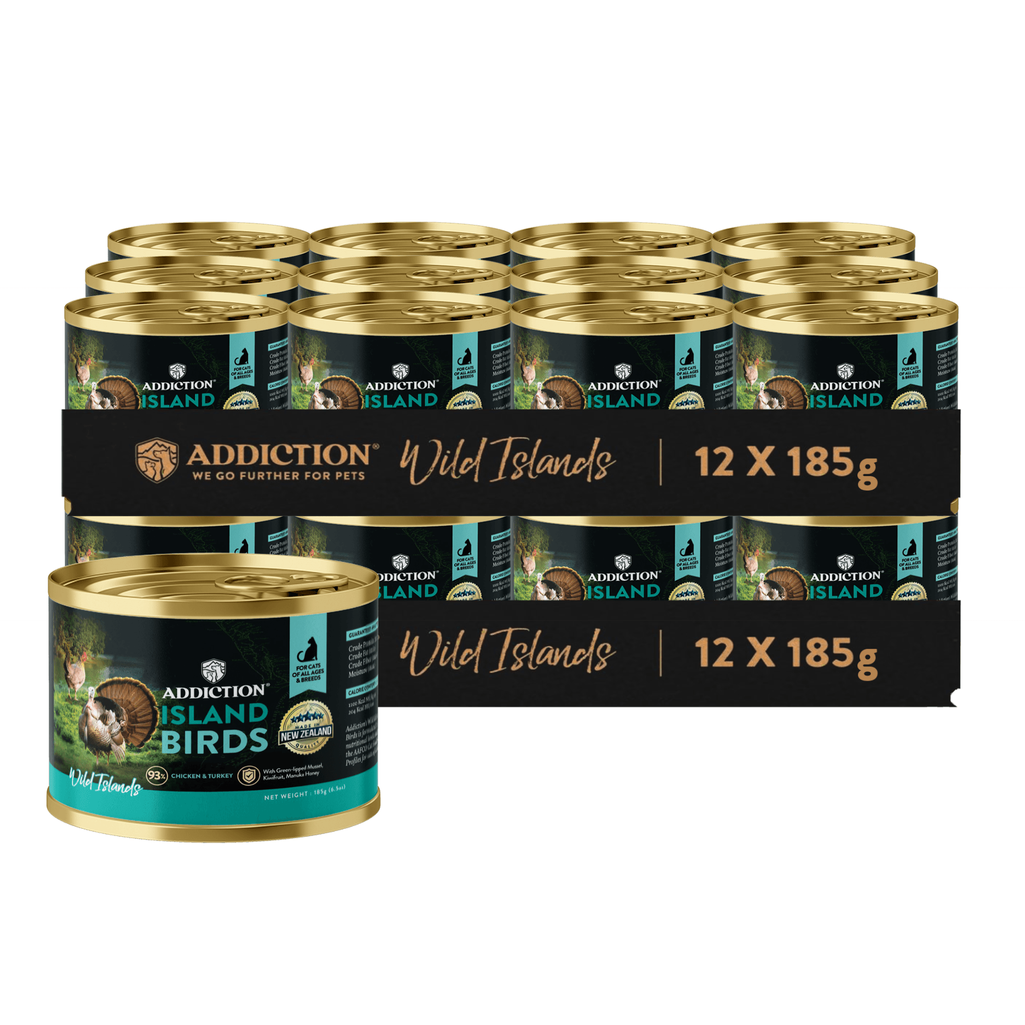 Canned cat food multipack, Wild Islands chicken & turkey, 12x185g cans