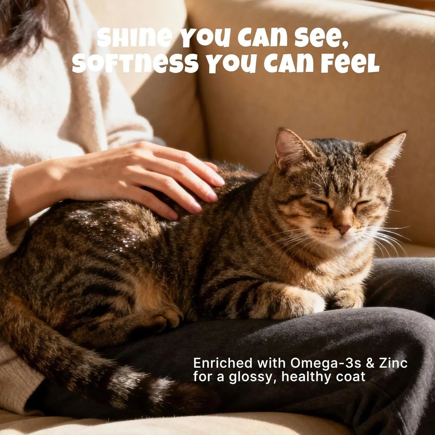 Lickable cat treat squeeze for skin coat, salmon omega-3 formula