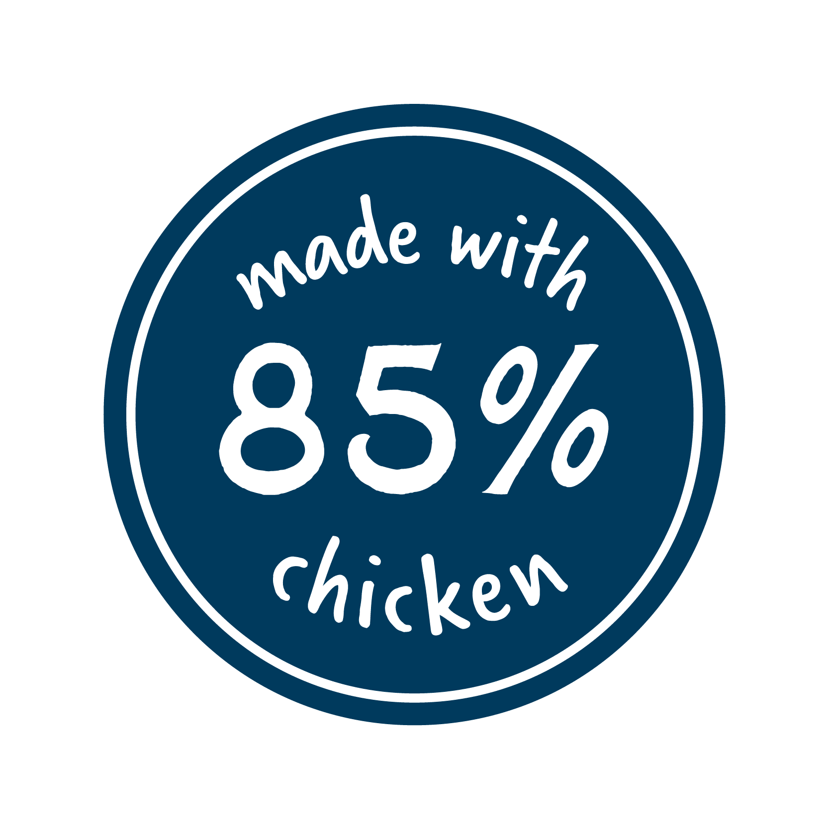 85% chicken dog food percentage badge icon