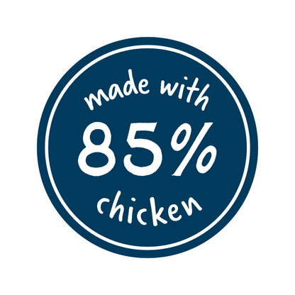 85% chicken dog food percentage badge icon