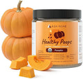 Probiotic pumpkin powder supplement jar with black lid and pumpkin pieces, 8 oz