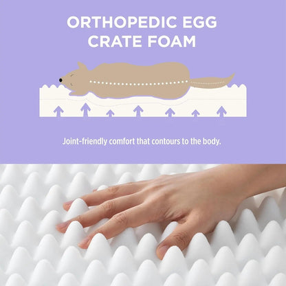 Orthopedic dog bed orthopedic egg crate foam cushioning with contouring comfort