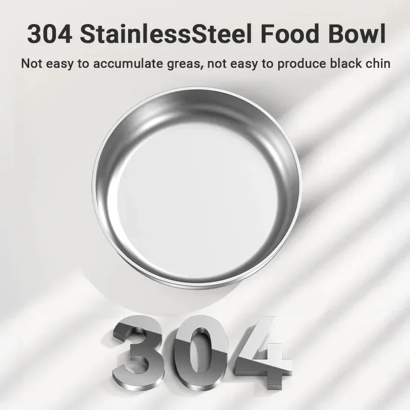 304 stainless steel pet food bowl, durable and easy to clean for dogs and cats
