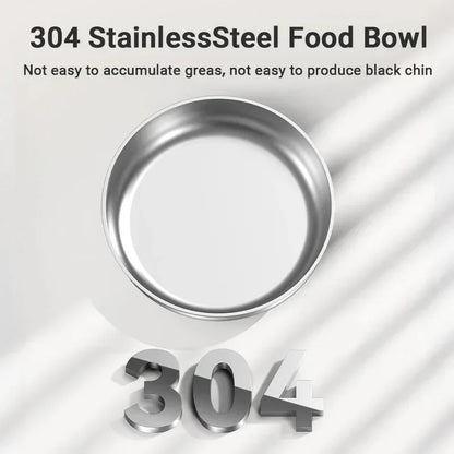 304 stainless steel pet food bowl, durable and easy to clean for dogs and cats