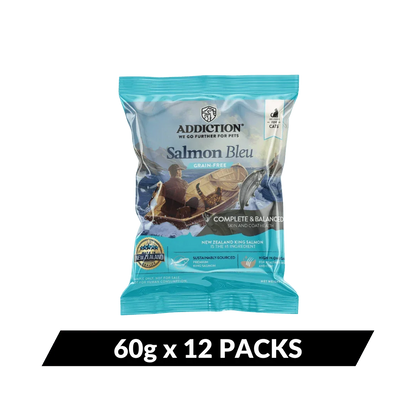 ADDICTION Salmon Bleu grain-free dry cat food pouch, 60 g x 12 packs