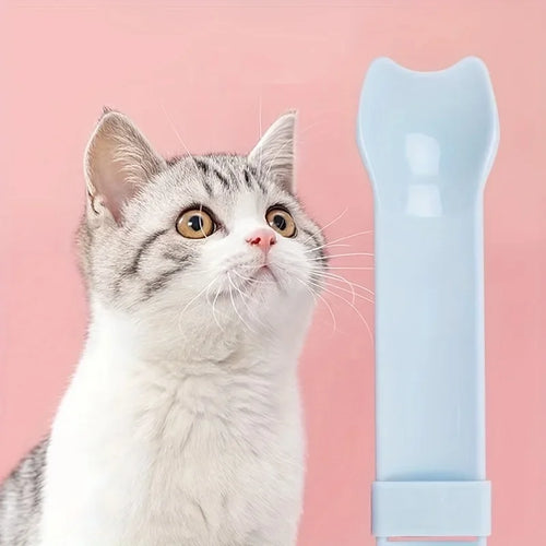Light blue cat lick treat spoon with capped end