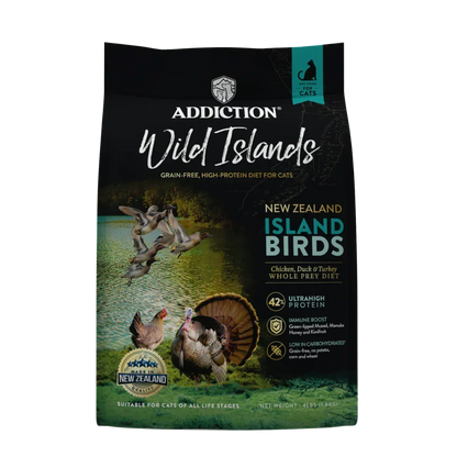 Wild Islands dry cat food bag for cats, chicken, duck, turkey whole prey recipe