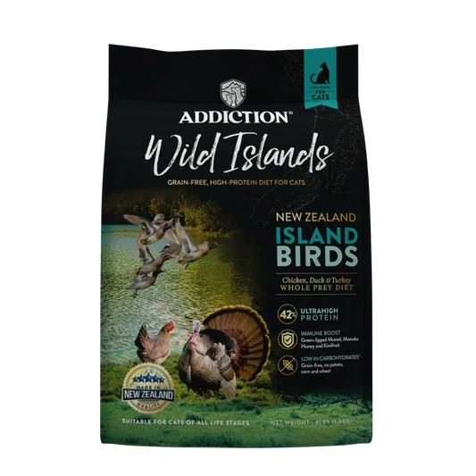 Wild Islands dry cat food bag for cats, chicken, duck, turkey whole prey recipe