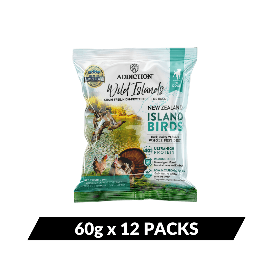 Premium dry dog food pouch with 60 g x 12 packs banner