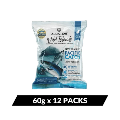 Addition Wild Islands Pacific Catch dog food bag, 60 g x 12 packs