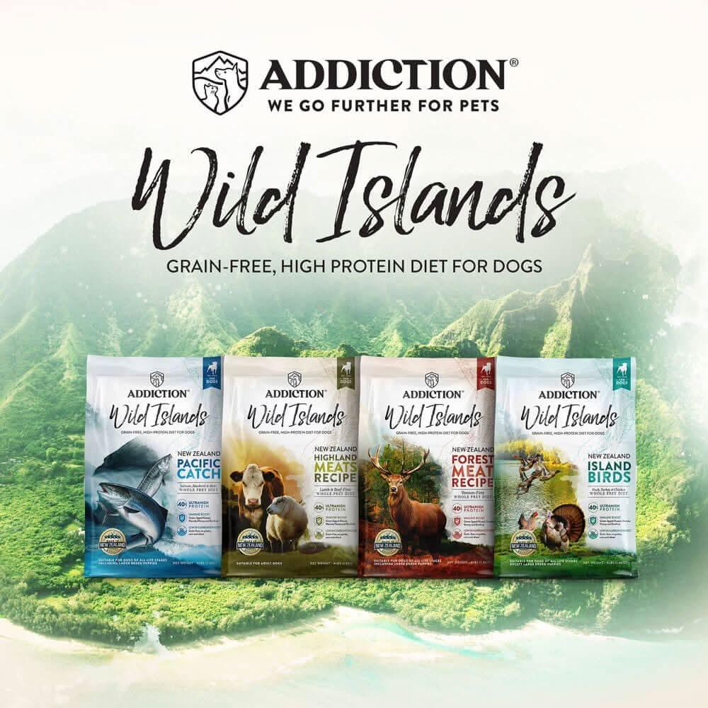 Addition Wild Islands dog food variety packs, multiple pouch bags
