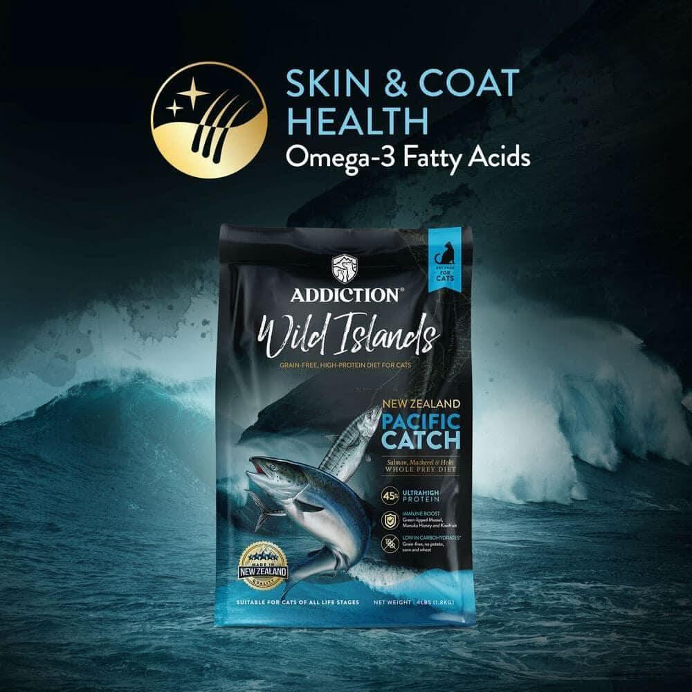 Addiction Wild Islands dry cat food pouch, Skin & Coat health, Pacific Catch