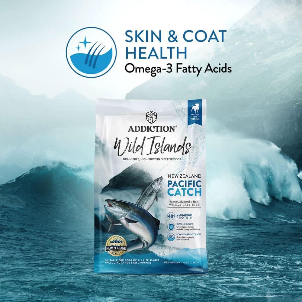 Addition Wild Islands Pacific Catch dog food bag with Skin & Coat Health