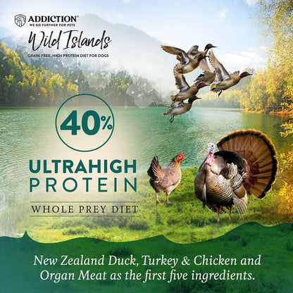 Dry dog food ultrahigh protein whole prey diet, 40% protein