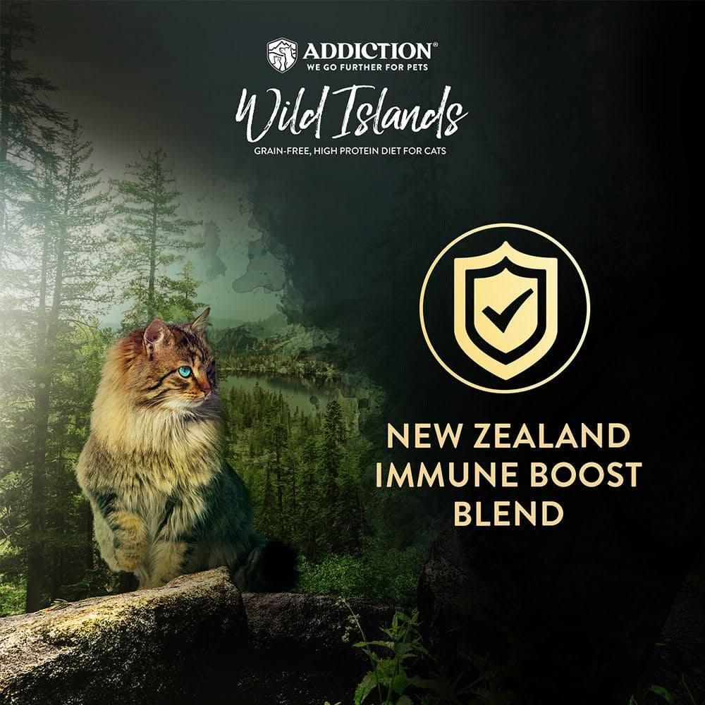 Addiction Wild Islands dry cat food pouch, New Zealand Immune Boost blend
