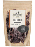 Farm Hounds Beef Heart jerky treats for dogs, humanely raised at Joyce Farms, 4 oz bag
