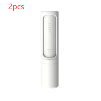 2-in-1 pet hair remover and lint roller, white 2-piece set