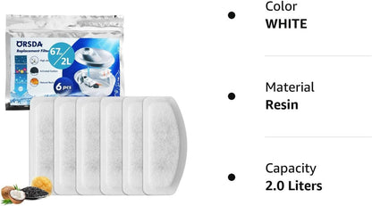 Cat water fountain filter replacement pack with white resin filter pads and pouch