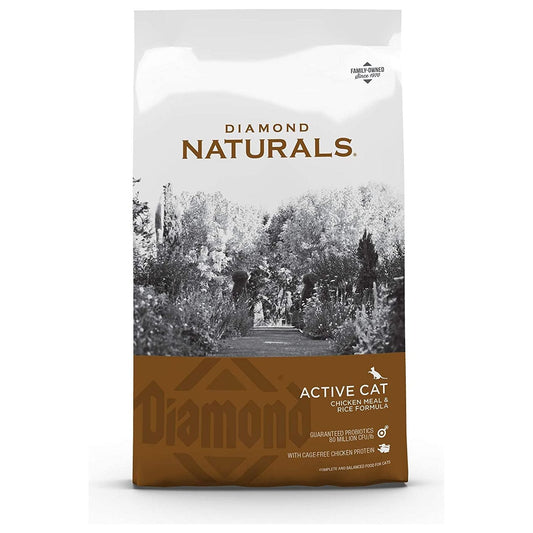 Diamond Naturals Active Cat chicken & rice dry cat food bag, 6 lb
