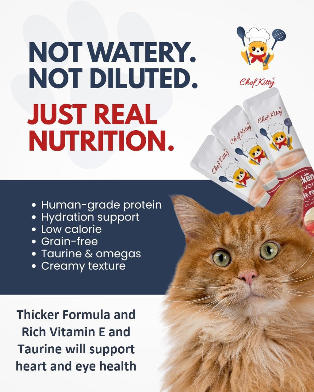 Cat puree pop tubes pouch pack with creamy treat tubes and nutrition claims