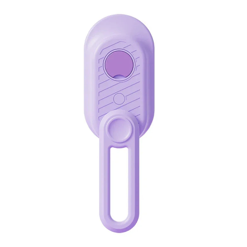 Cat steam brush in light purple with molded grip and steam nozzle