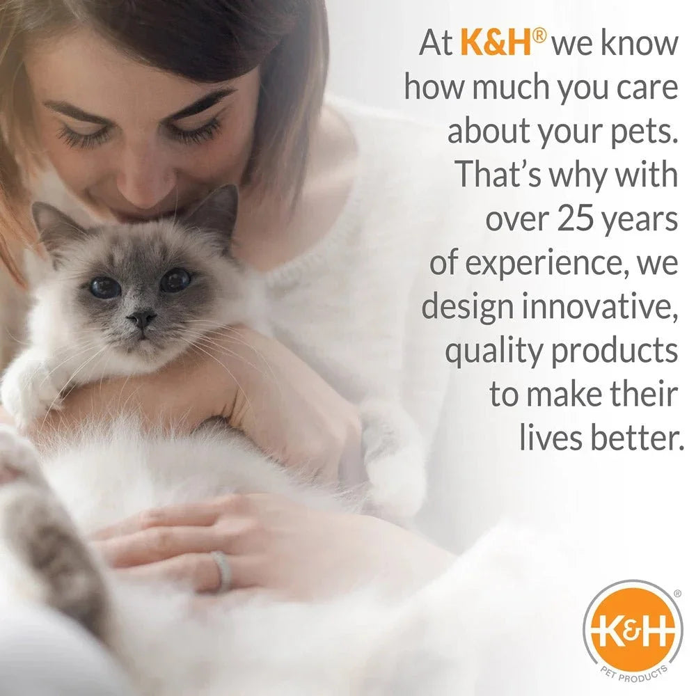 A woman hugging a fluffy white and grey cat with Jeffers brand messaging.
