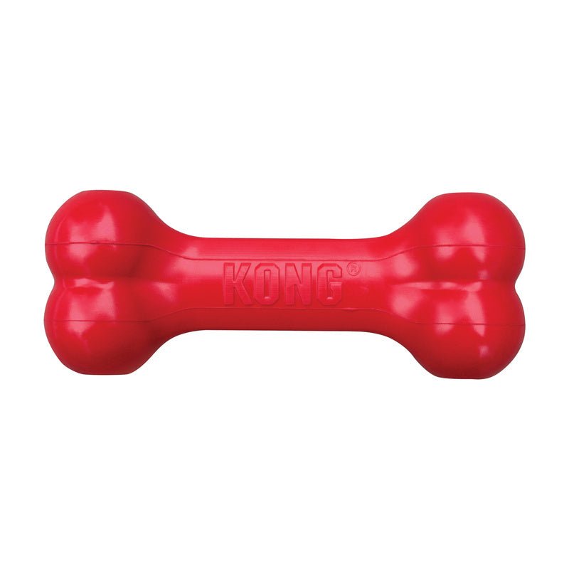 KONG Goodie Bone rubber dog chew toy, red medium bone shape