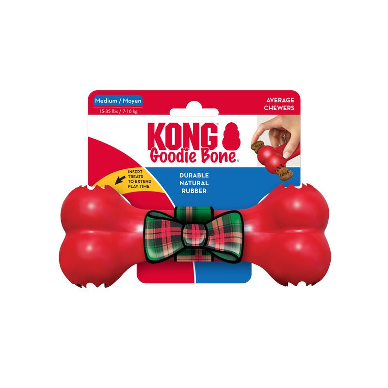 KONG Goodie Bone medium red rubber dog chew toy in retail package