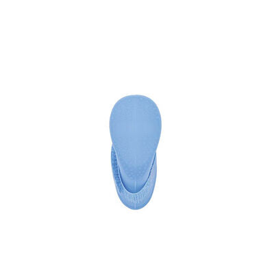 Light-blue dog boot showing smooth sole underside