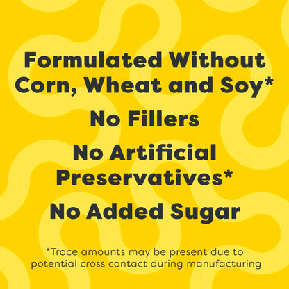 Corn, wheat, and soy-free pet food formula with no fillers, artificial preservatives, or added sugar